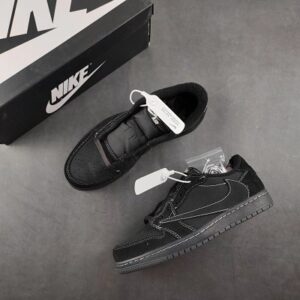 AJ1 Low negro "Reverse Swoosh"