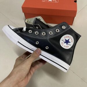 Zapatillas Converse Chuck Taylor altas negras de tamaño 36, modelo clásico de piel