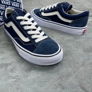 Vans Stay36, zapatillas bajas azules, zapatos de ante y lona