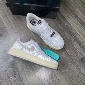 Nike Air Force 1 de seda blanca, serie 1800, superficie reflectante 3M